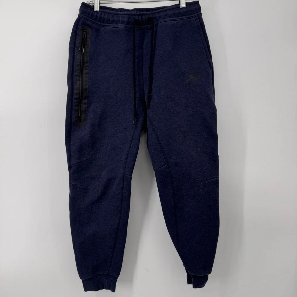 Nike Tech Fleece Joggers Men Size M Navy Blue Tapered Sweatpants 9249